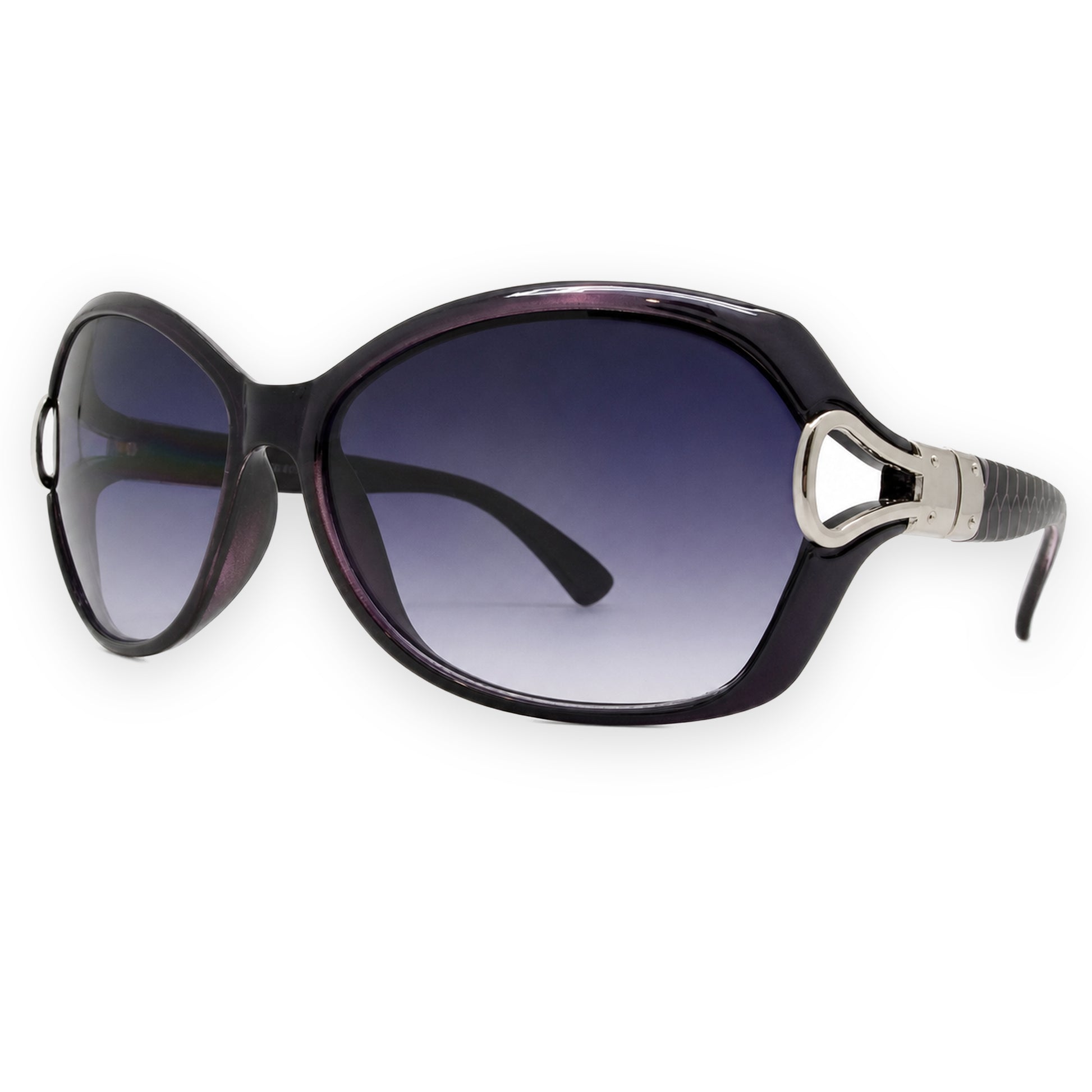 MCS Loop Butterfly — Deep Plum Silver — three-quarter view