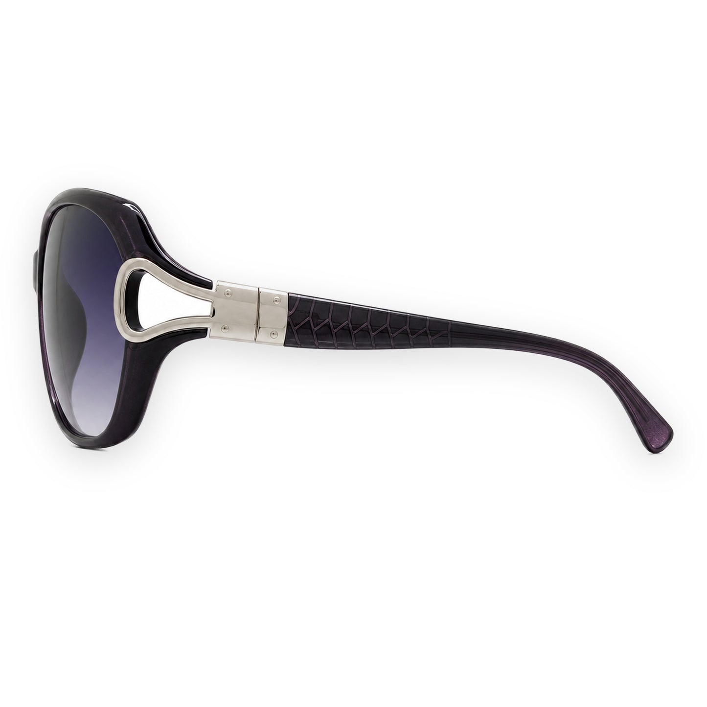 MCS Loop Butterfly — Deep Plum Silver — left profile