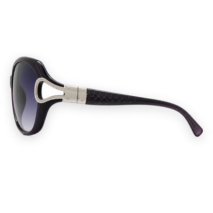 MCS Loop Butterfly — Deep Plum Silver — left profile